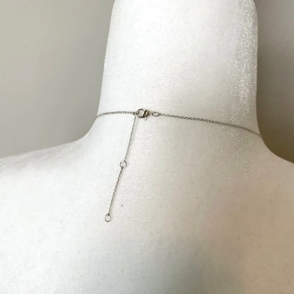 Minimalist Silver Tone Bar Necklace | Layering Necklace Blank Plate Necklace